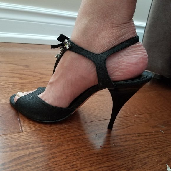 bebe Black high heels women size 8 - Picture 1 of 7